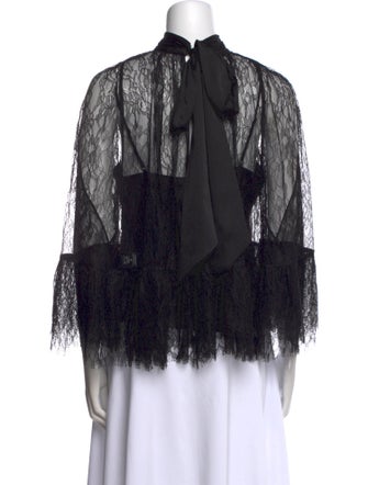 Alice + Olivia Patterned Mock Neck Blouse