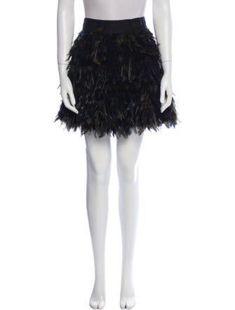 Alice + Olivia Feather Trim Mini Skirt