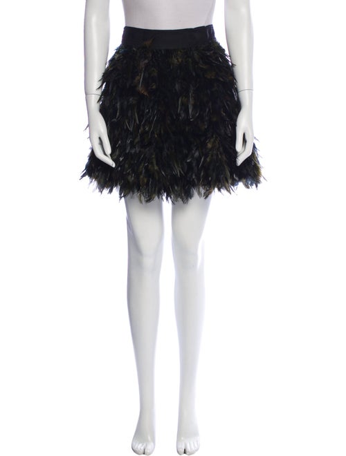 Alice + Olivia Feather Trim Mini Skirt