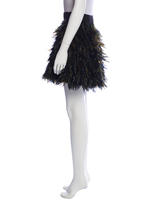 Alice + Olivia Feather Trim Mini Skirt