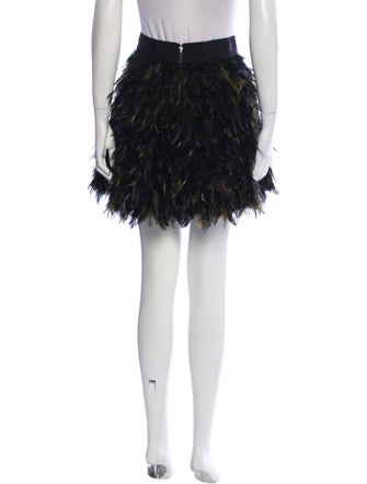 Alice + Olivia Feather Trim Mini Skirt