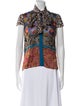 Alice + Olivia Paisley Print Mock Neck Blouse