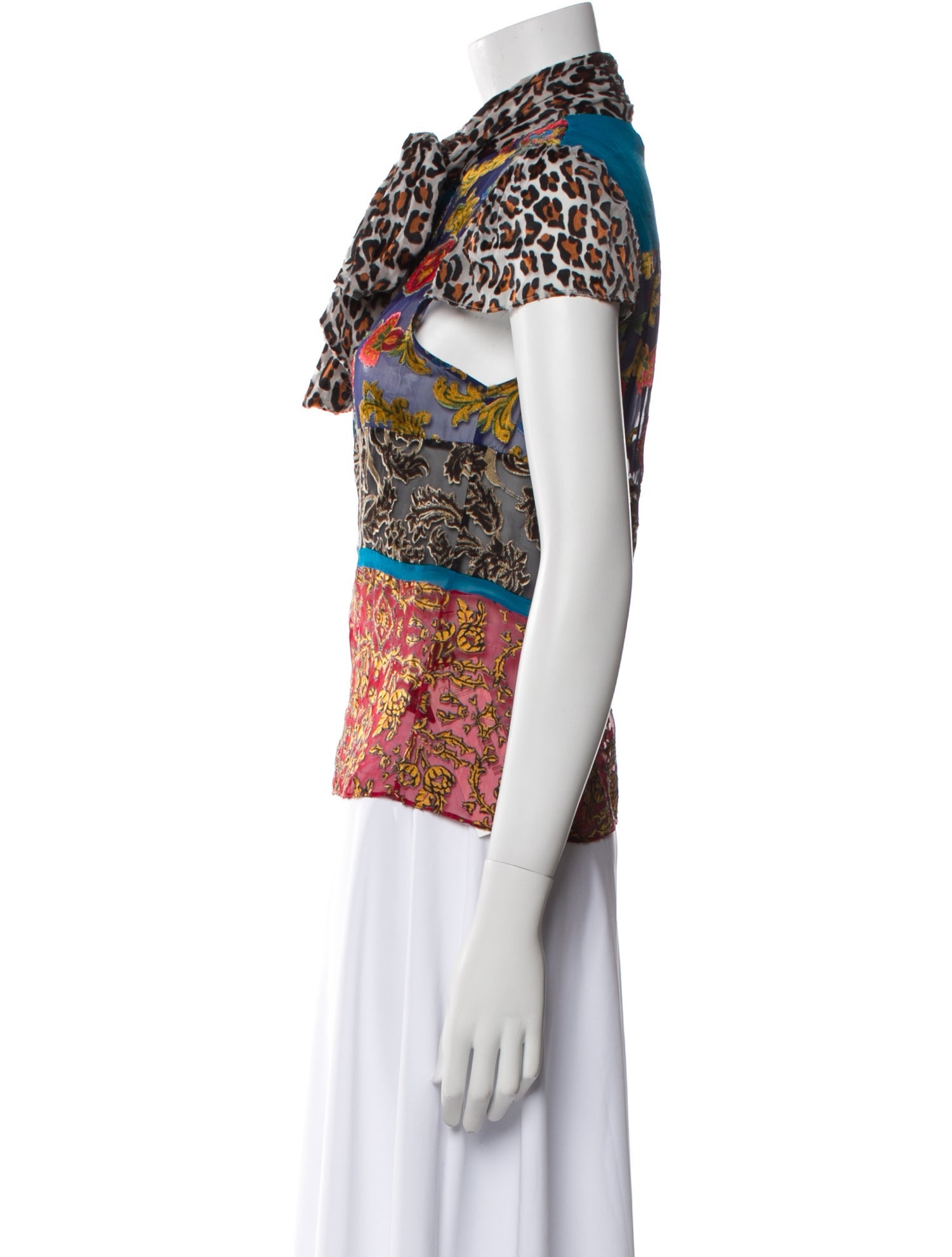 Alice + Olivia Paisley Print Mock Neck Blouse