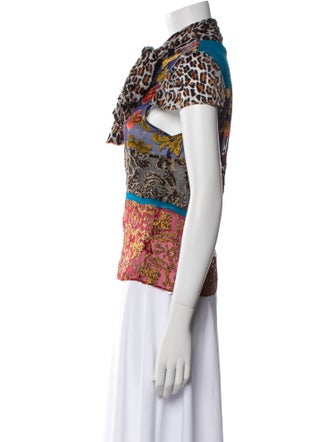 Alice + Olivia Paisley Print Mock Neck Blouse