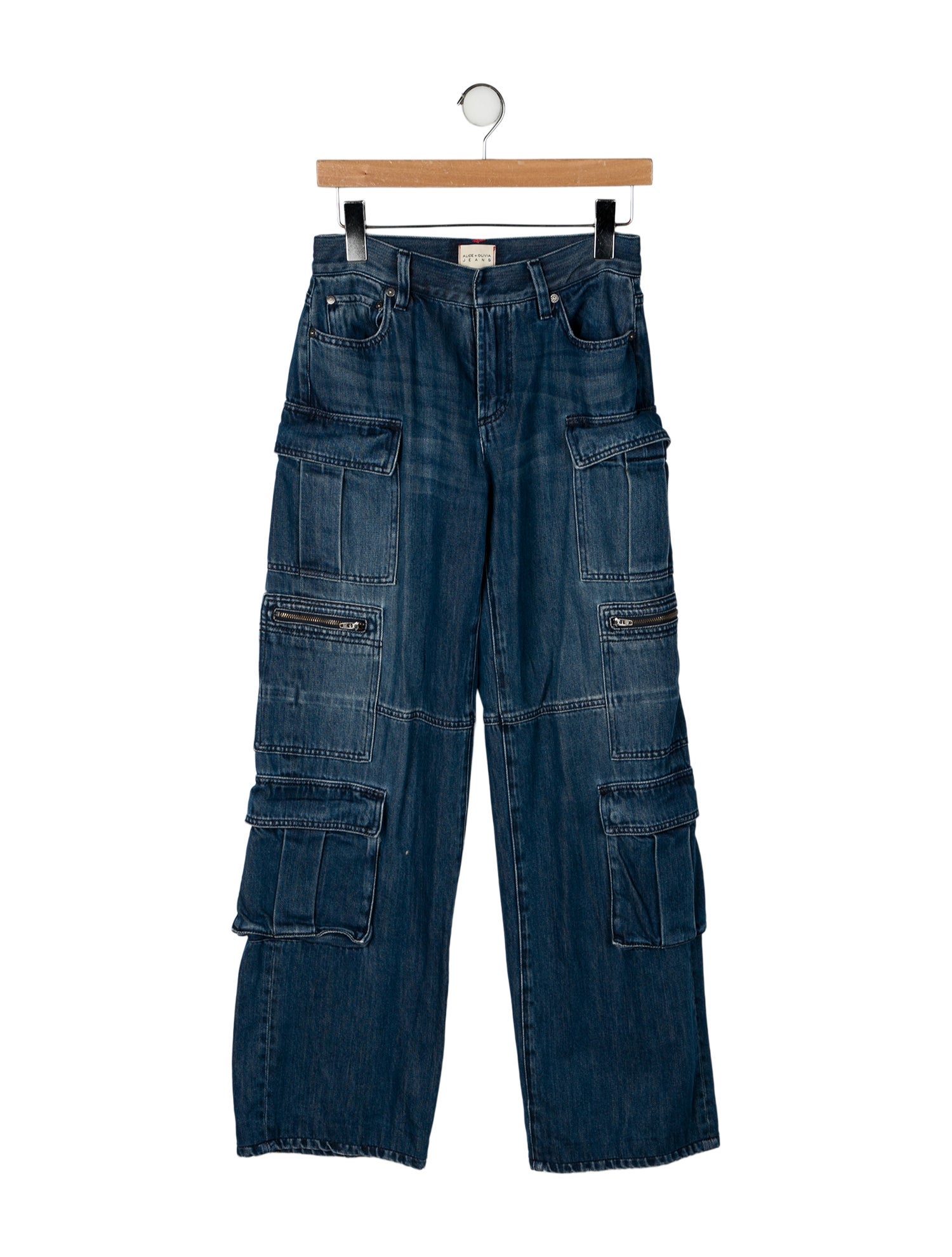 Alice + Olivia Mid-Rise Wide Leg Jeans