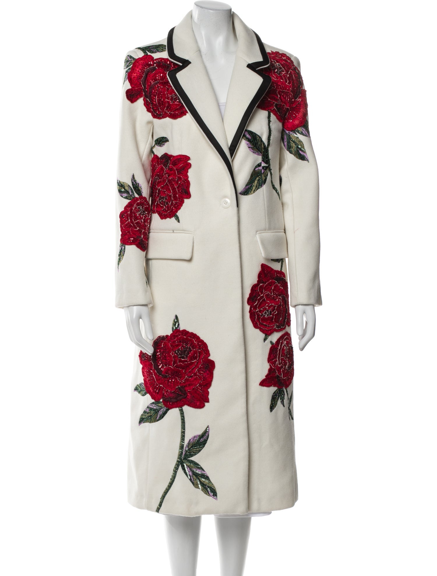 Alice + Olivia Floral Print Trench Coat
