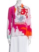 Alice + Olivia Silk Printed Button-Up Top