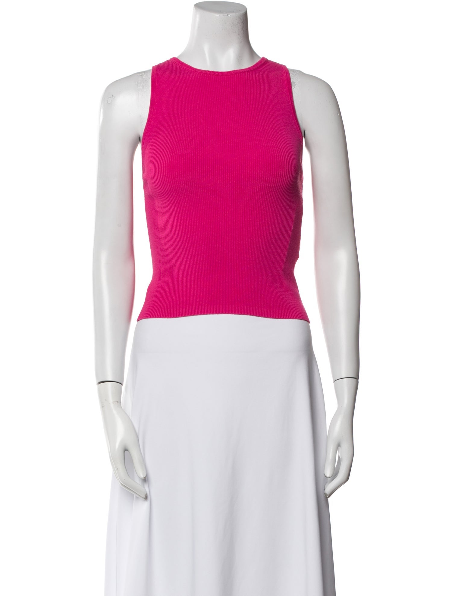 Alice + Olivia Crew Neck Sleeveless Crop Top