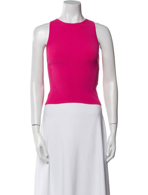 Alice + Olivia Crew Neck Sleeveless Crop Top