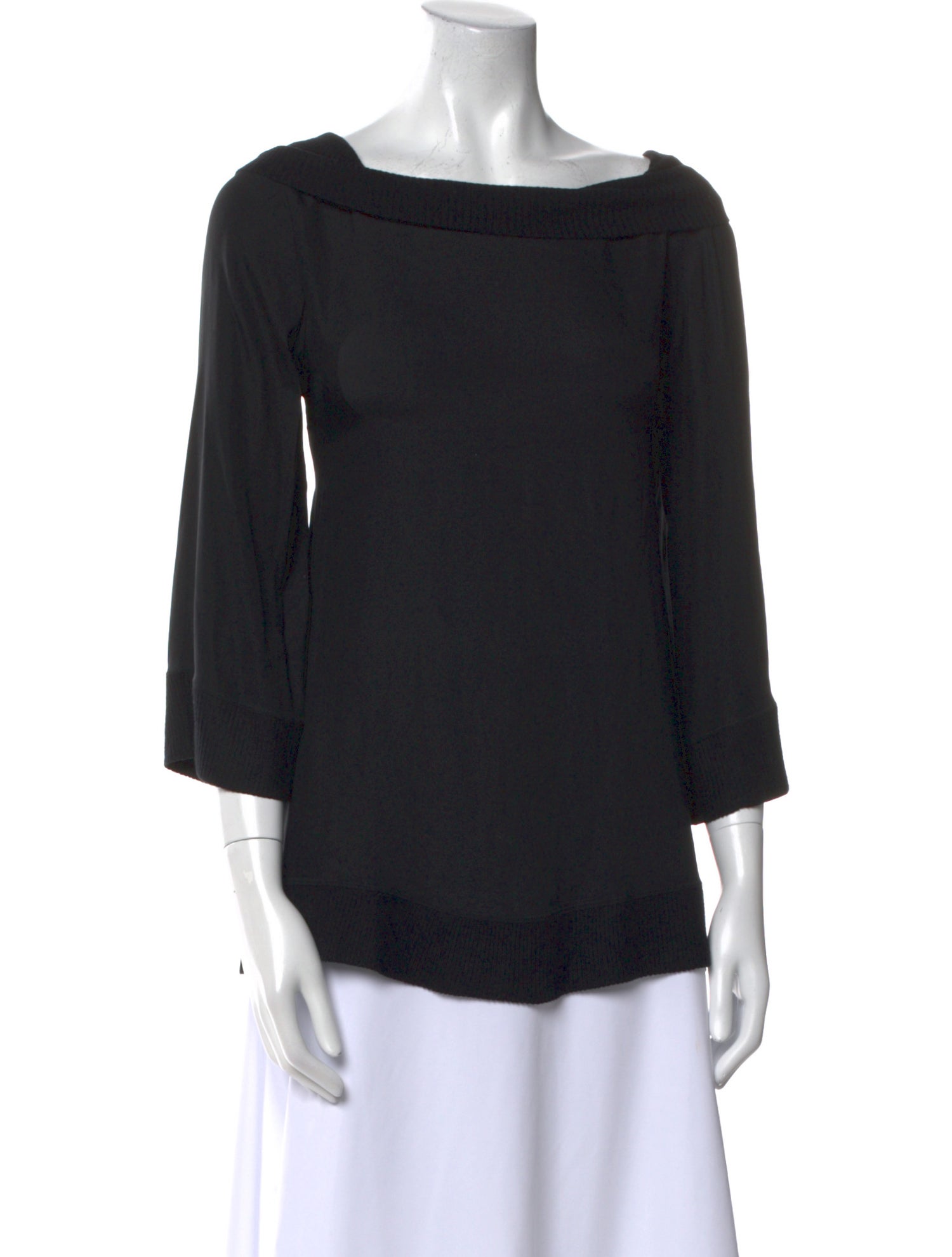Alice + Olivia Silk Bateau Neckline Blouse