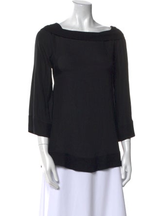 Alice + Olivia Silk Bateau Neckline Blouse