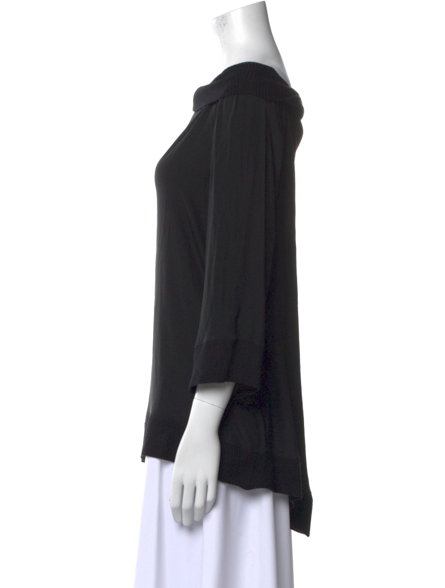 Alice + Olivia Silk Bateau Neckline Blouse