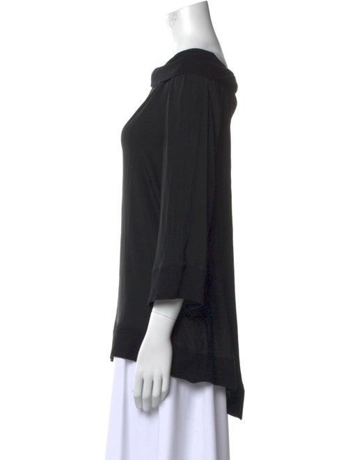 Alice + Olivia Silk Bateau Neckline Blouse