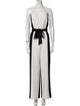 Alice + Olivia Colorblock Pattern Plunge Neckline Jumpsuit