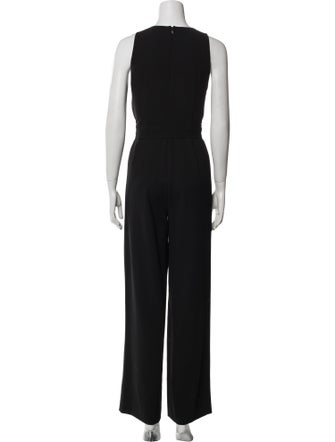 Alice + Olivia Colorblock Pattern Plunge Neckline Jumpsuit