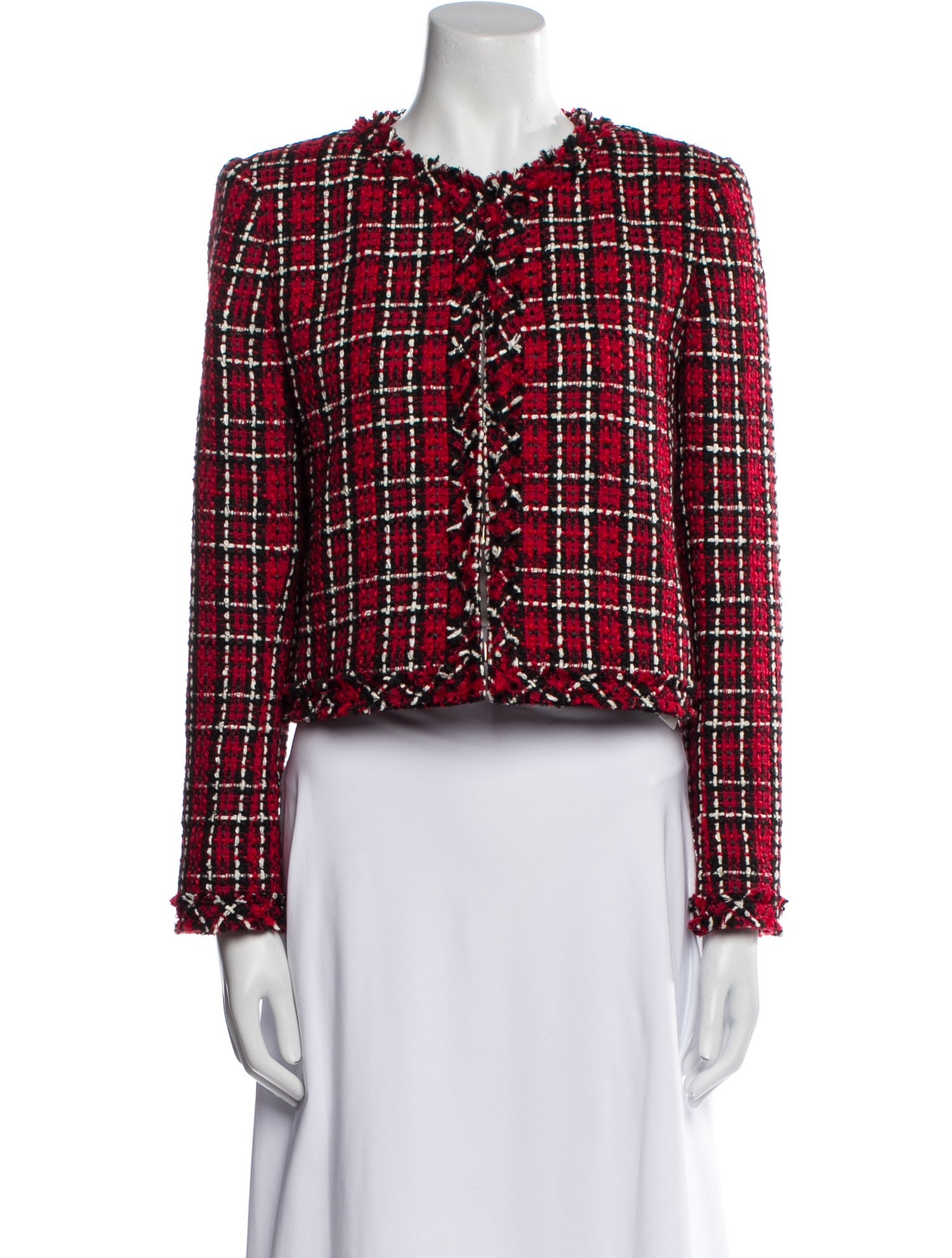 Alice + Olivia Plaid Print Evening Jacket