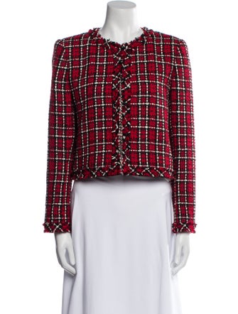 Alice + Olivia Plaid Print Evening Jacket