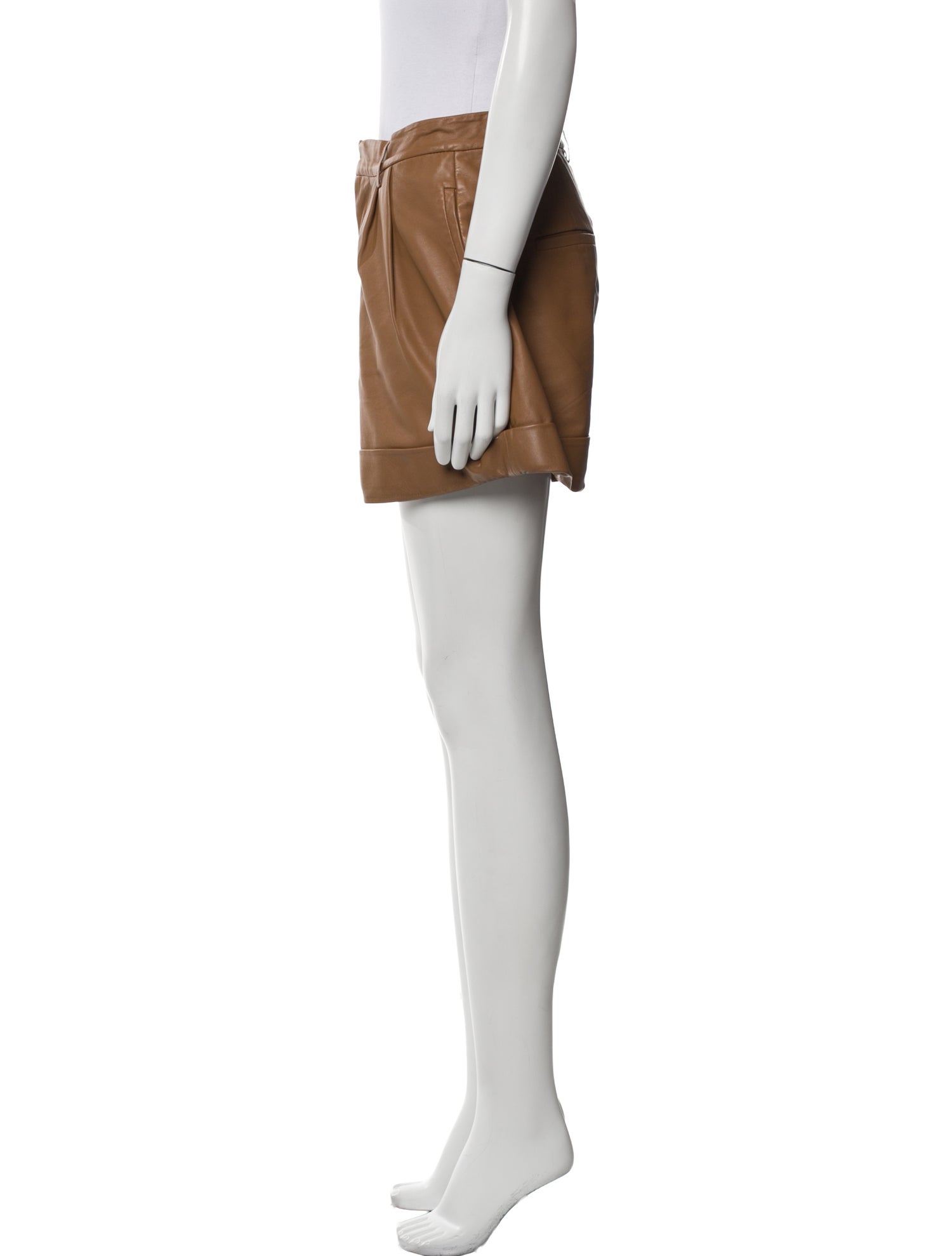 Alice + Olivia Lamb Leather Mini Shorts