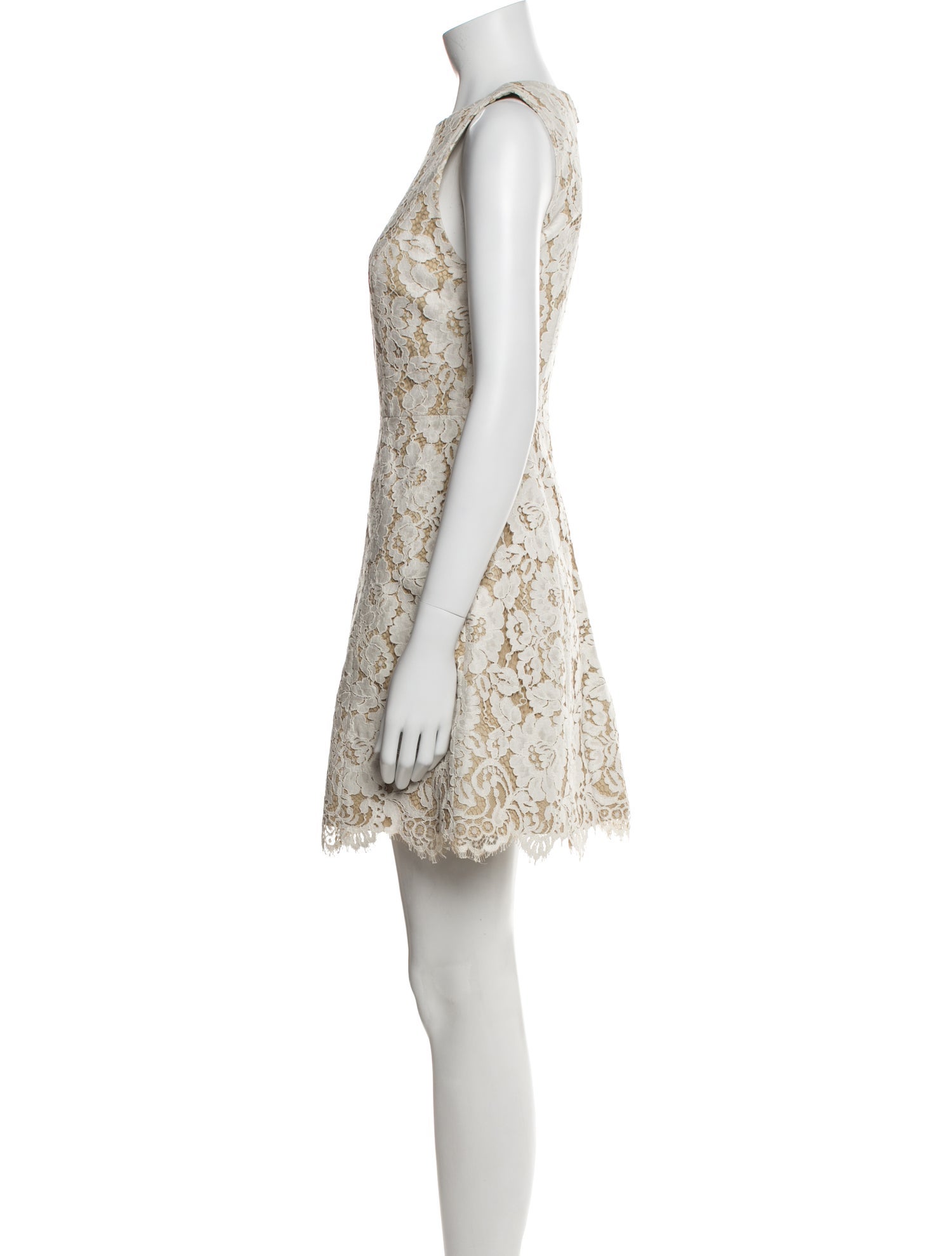 Alice + Olivia Bateau Neckline Mini Dress