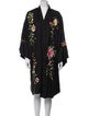 Alice + Olivia Floral Print Embroidered Accent Robe