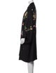 Alice + Olivia Floral Print Embroidered Accent Robe