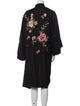 Alice + Olivia Floral Print Embroidered Accent Robe