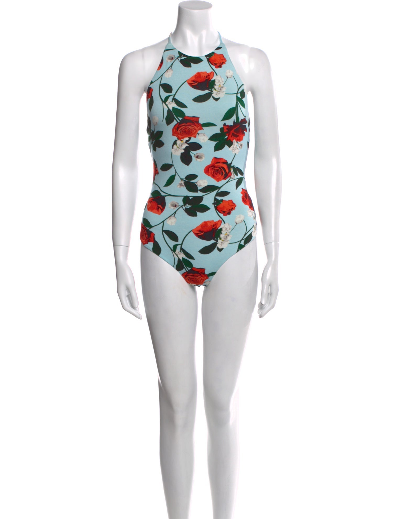 Alice + Olivia Floral Print Halterneck Bodysuit