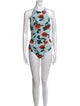 Alice + Olivia Floral Print Halterneck Bodysuit
