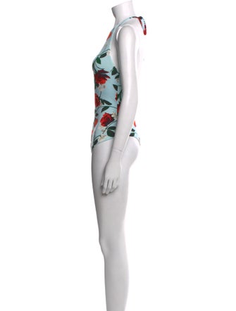 Alice + Olivia Floral Print Halterneck Bodysuit