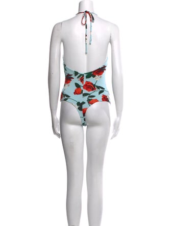 Alice + Olivia Floral Print Halterneck Bodysuit