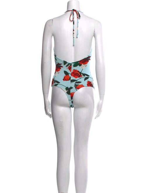 Alice + Olivia Floral Print Halterneck Bodysuit