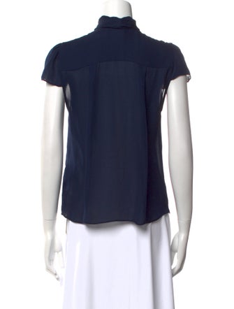 Alice + Olivia Silk Mock Neck Button-Up Top