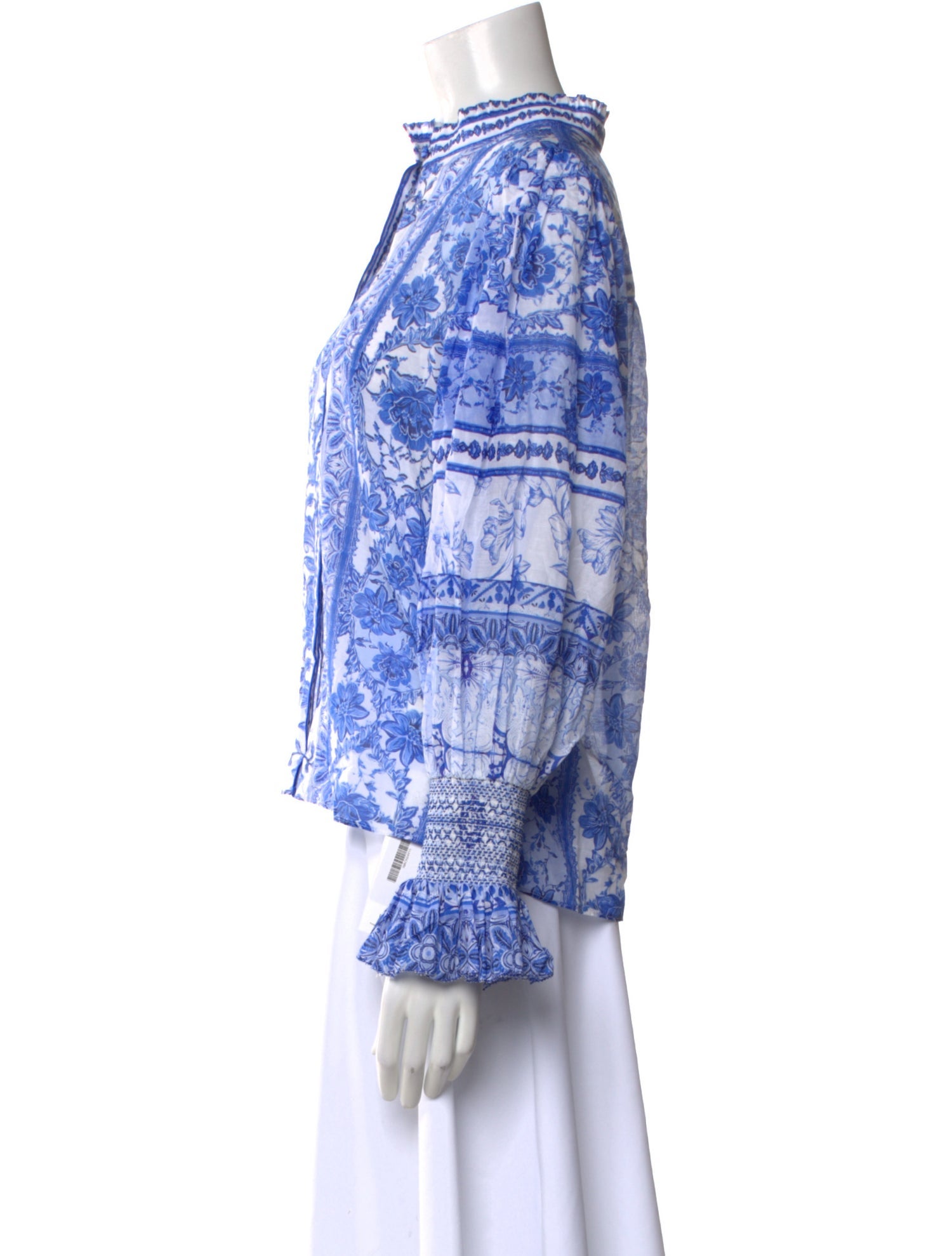 Alice + Olivia Printed Mock Neck Button-Up Top w/ Tags