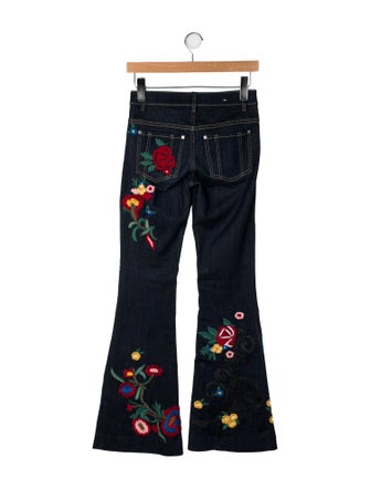 Alice + Olivia Mid-Rise Wide Leg Jeans