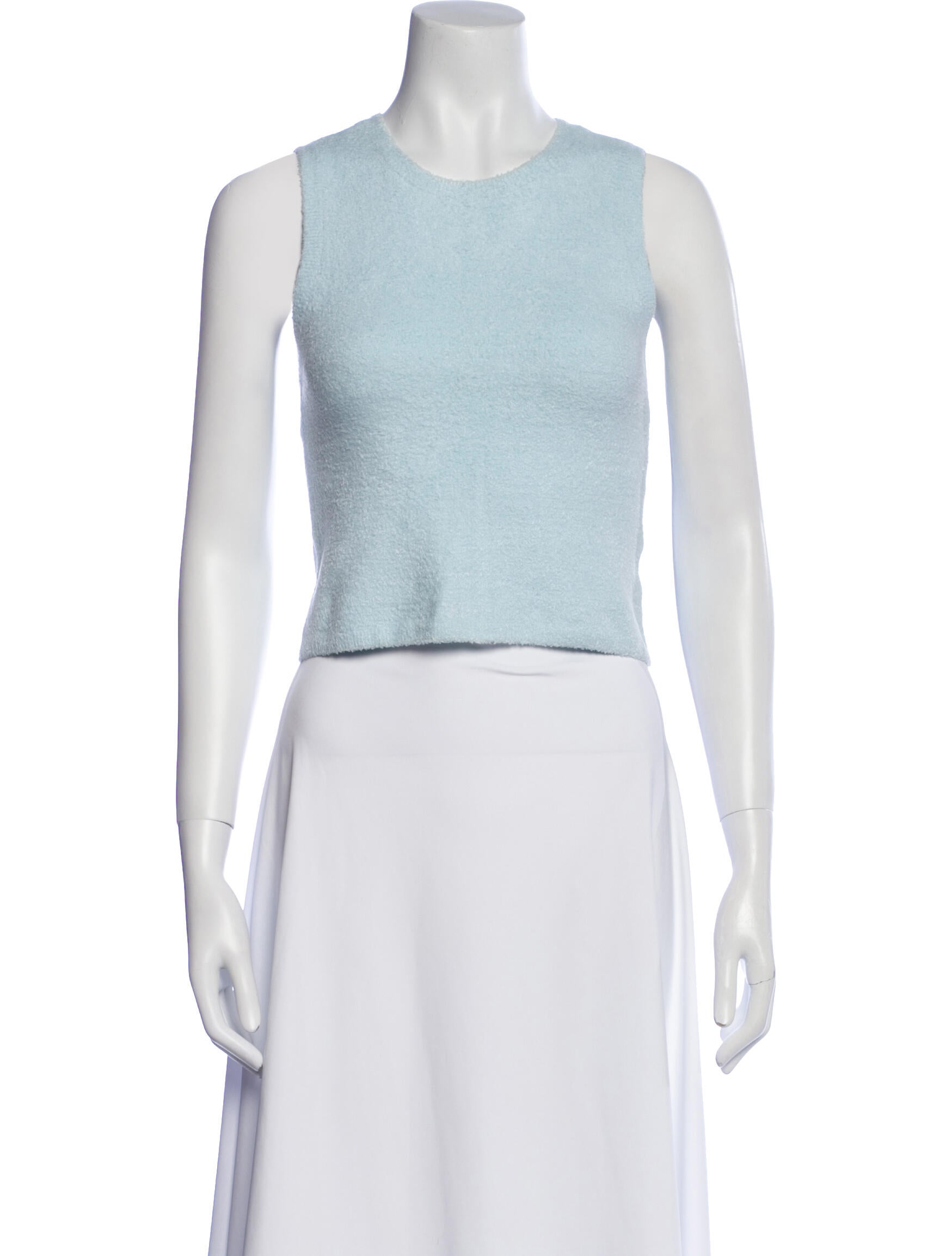 Alice + Olivia Crew Neck Sleeveless Crop Top