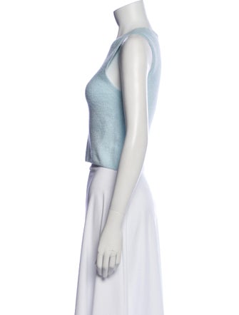 Alice + Olivia Crew Neck Sleeveless Crop Top