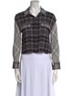 Alice + Olivia Plaid Print Long Sleeve Button-Up Top