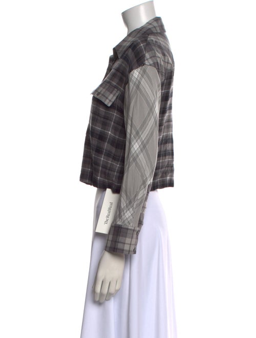 Alice + Olivia Plaid Print Long Sleeve Button-Up Top