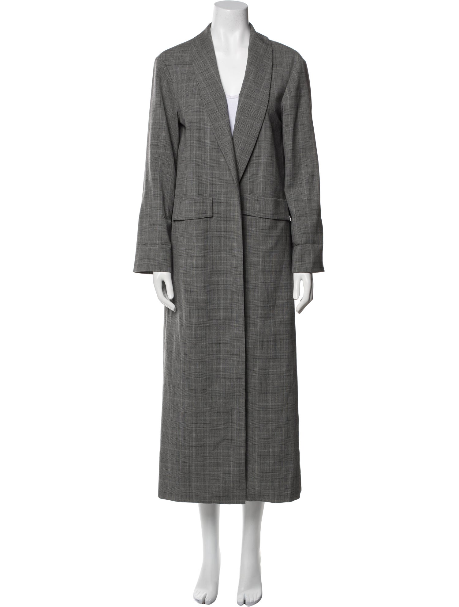 Alice + Olivia Virgin Wool Plaid Print Trench Coat