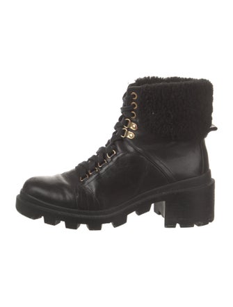 Alice + Olivia Leather Combat Boots