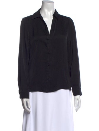 Alice + Olivia Silk Long Sleeve Button-Up Top
