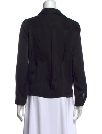 Alice + Olivia Silk Long Sleeve Button-Up Top