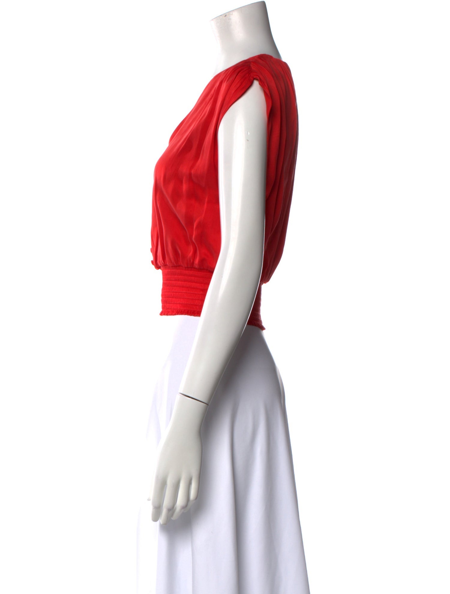 Alice + Olivia Silk V-Neck Crop Top