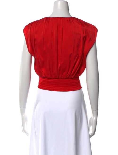 Alice + Olivia Silk V-Neck Crop Top