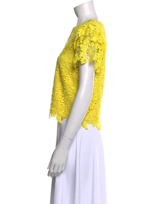 Alice + Olivia Lace Pattern Crew Neck Crop Top