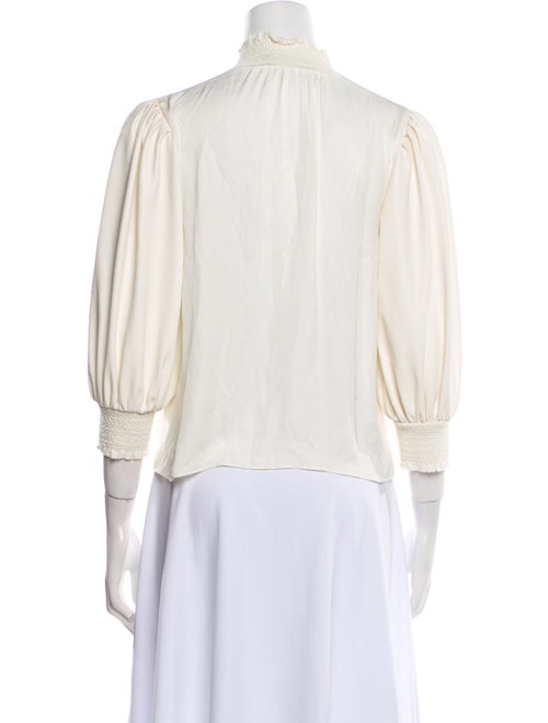 Alice + Olivia Mock Neck Three-Quarter Sleeve Blouse
