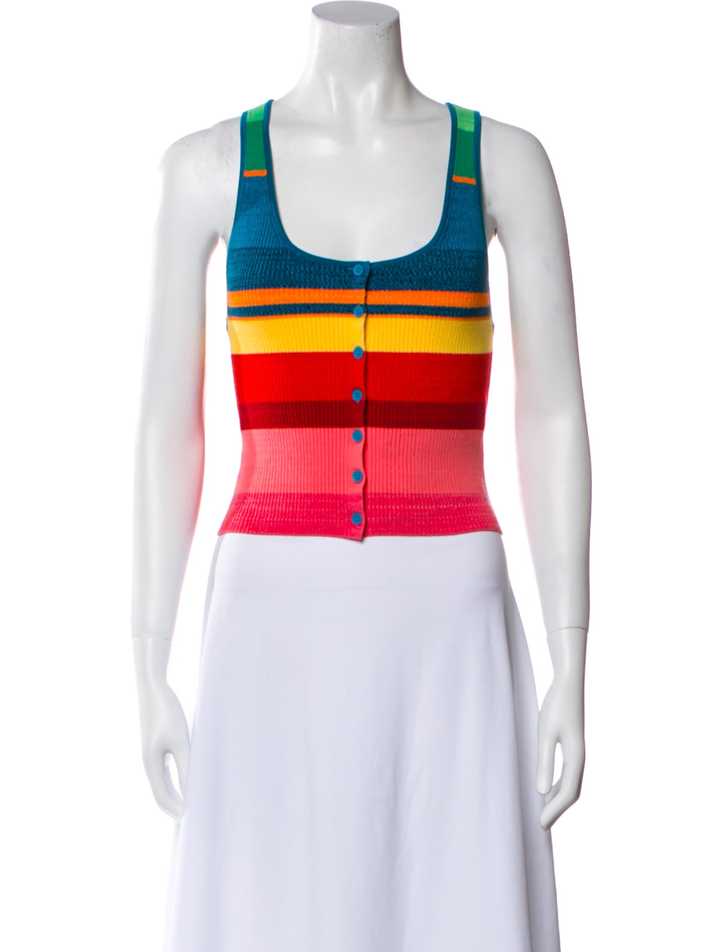 Alice + Olivia Striped Scoop Neck Sweater