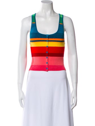 Alice + Olivia Striped Scoop Neck Sweater