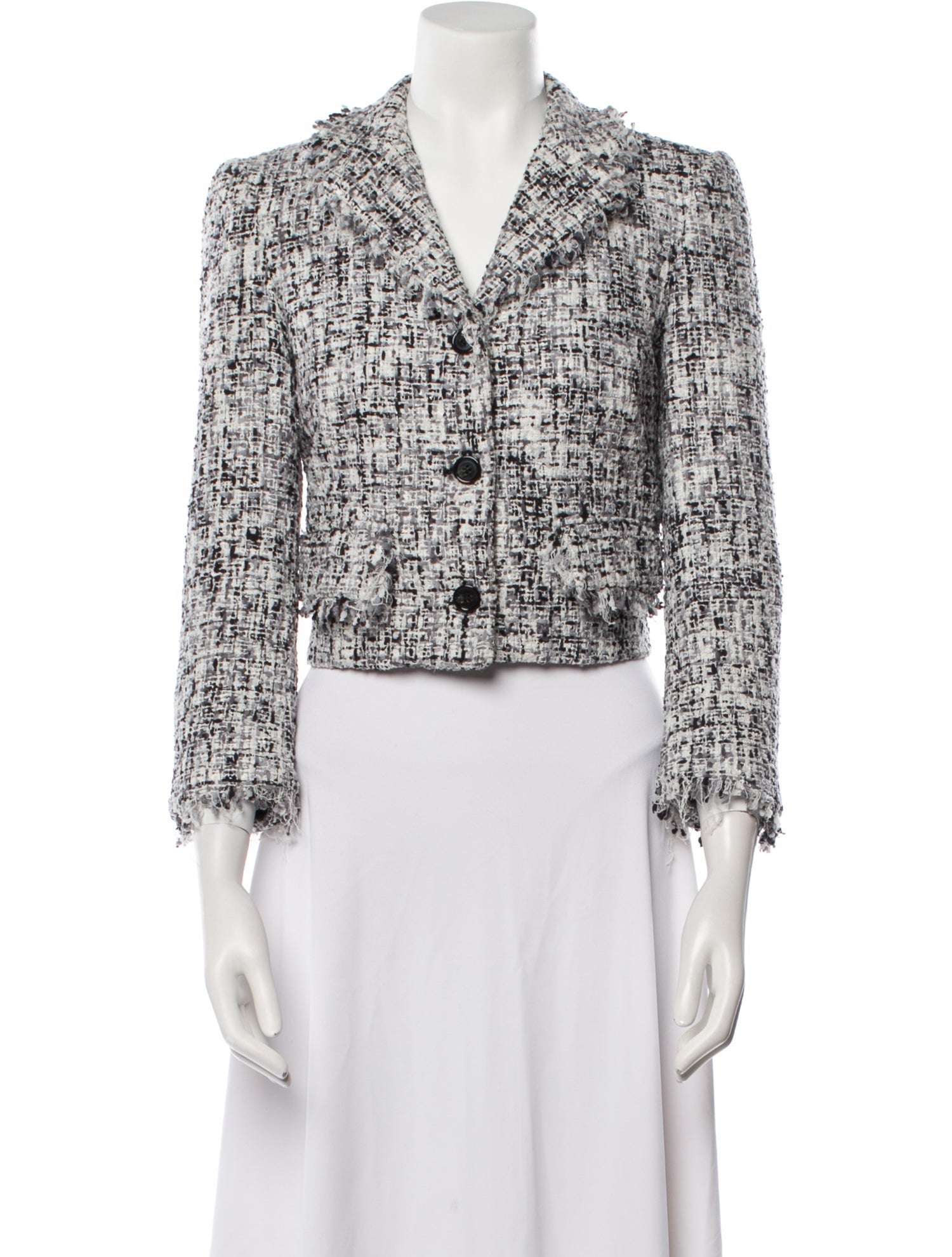 Alice + Olivia Nylon Tweed Pattern Blazer