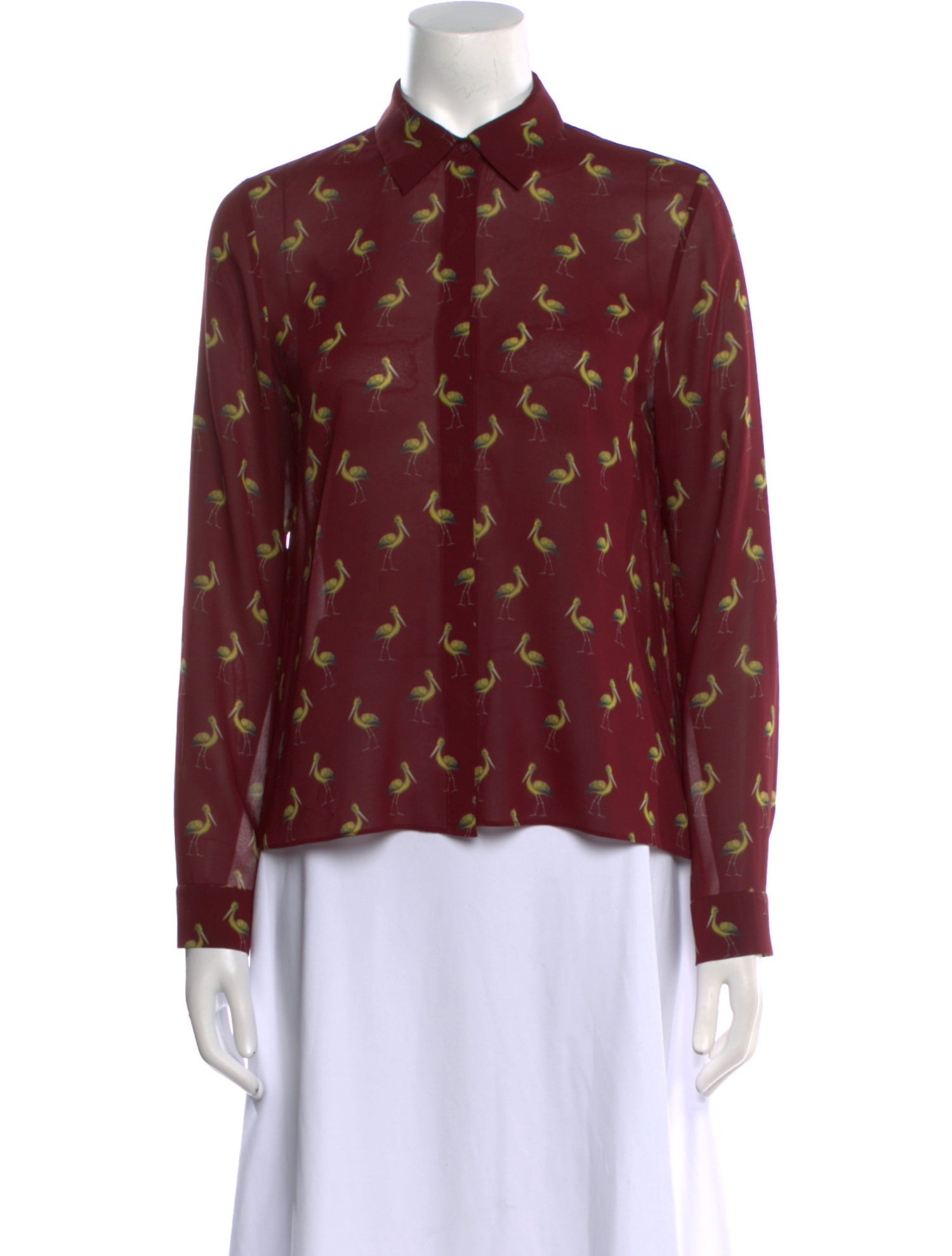 Alice + Olivia Silk Printed Button-Up Top